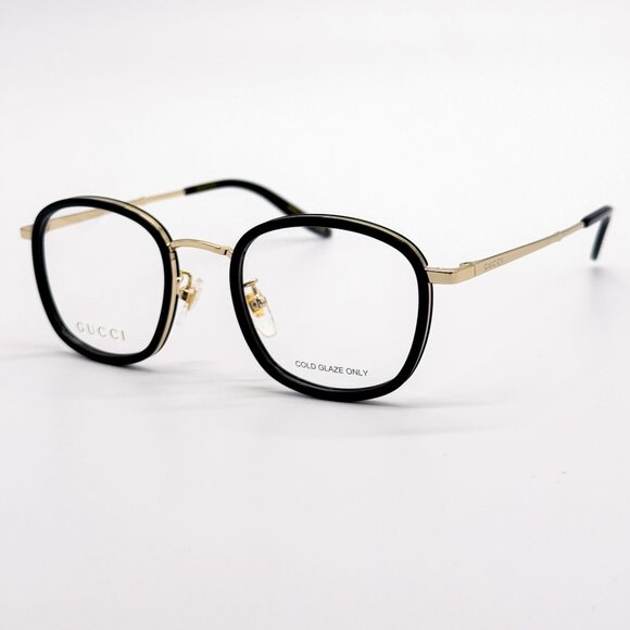 NEW GG0678OA 001 GUCCI BLACK GOLD UNISEX EYEGLASSES GUCCI - Picture 5 of 12